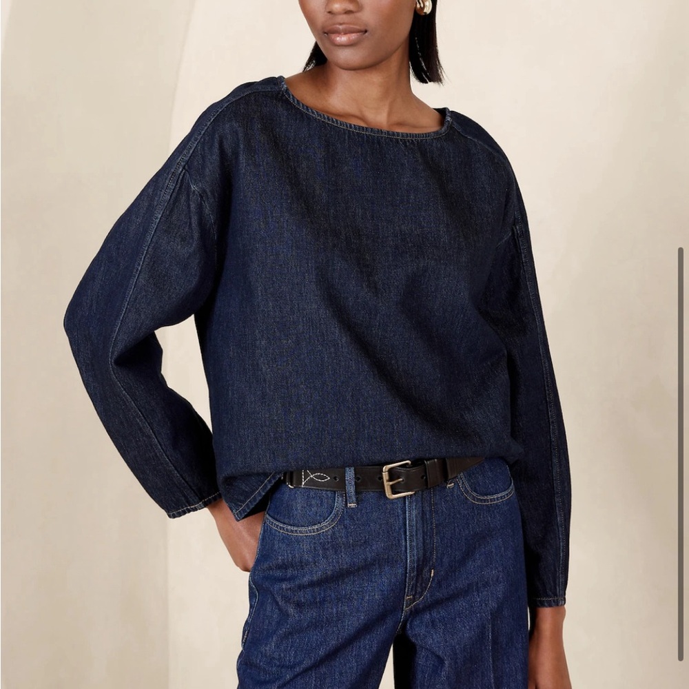 BR HARLOW OVERSIZED ITALIAN DENIM TOP NWOT